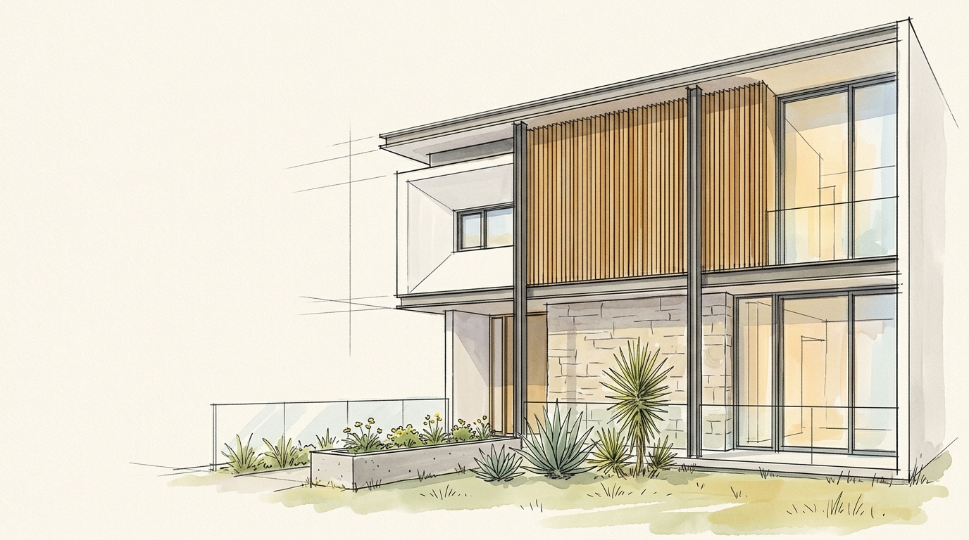 Render arquitectónico de una casa habitación contemporánea — Arquitectura al Cuadrado